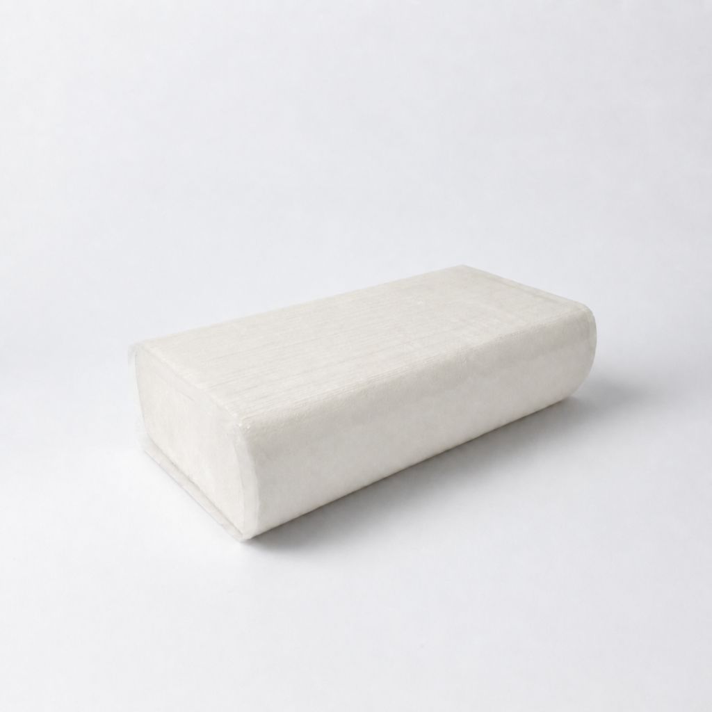 Caterpak white hand towel, compact fold