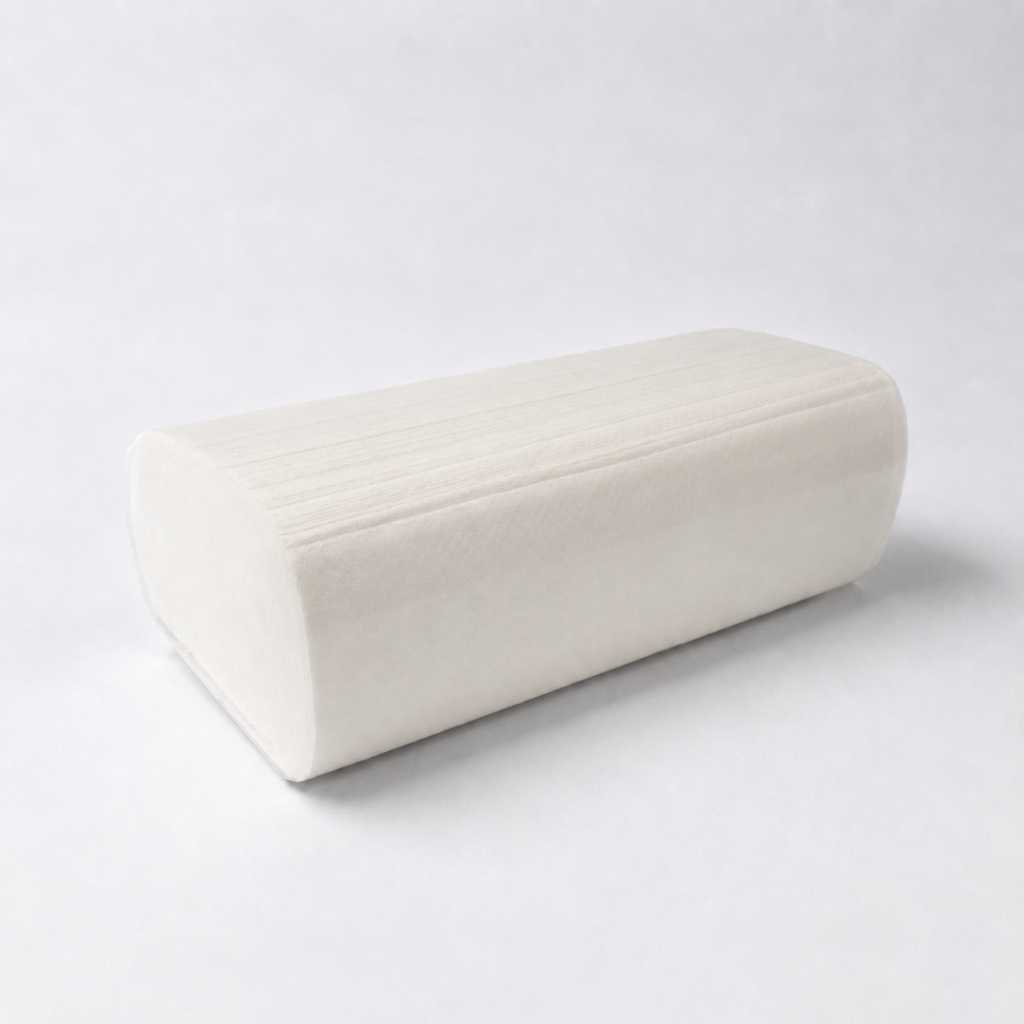 Caterpak white hand towel, slim fold