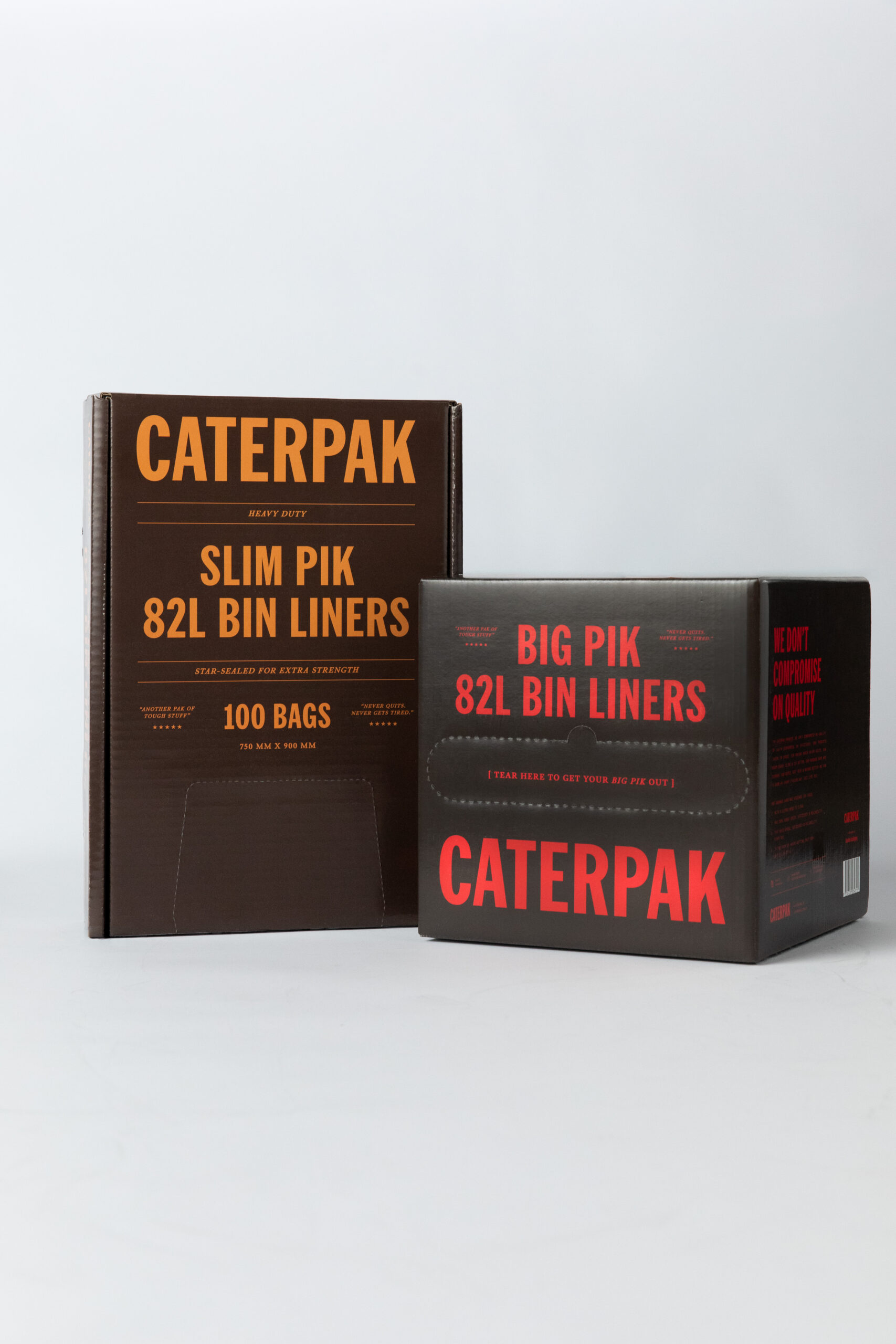 Caterpak Slim Pik and Big Pik 82L bin liner boxes